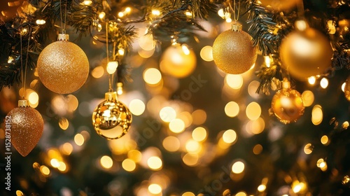 Gold Bokeh Overlay. Abstract Holiday Light Background with Bright Yellow and Orange Bokeh Effects