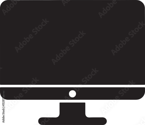 monitor silhouette, black and white silhouette, vector and illustration