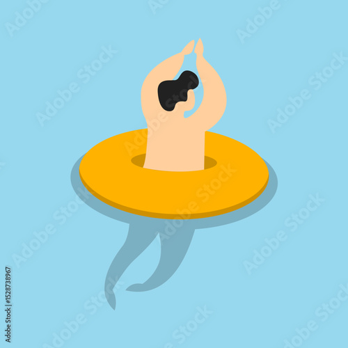 People Floating On Mattress Element