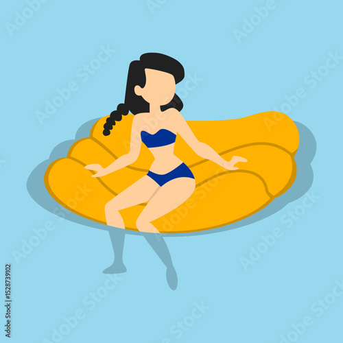 People Floating On Mattress Element