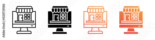 Online Store Multiple Style Icon Set Collection 