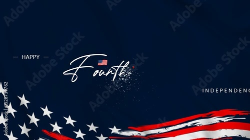 4th of July Text Animation , independence day , 4k video