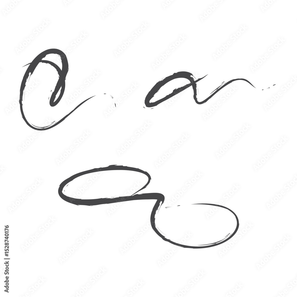 Swirling and looping brushstroke elements vector design Swirling and looping brushstroke elements vector design