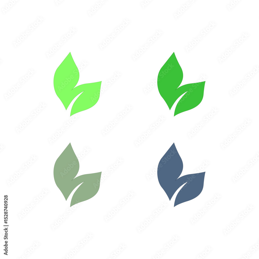 Obraz premium NATURAL PRODUCT LEAVES IN CIRCLE SIGN SYMBOL LOGO 