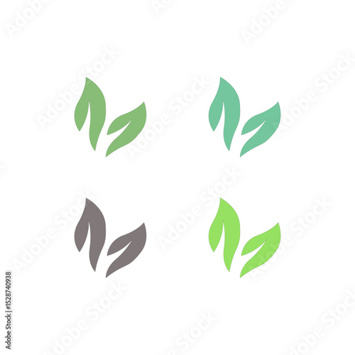 NATURAL PRODUCT LEAVES IN CIRCLE SIGN SYMBOL LOGO

