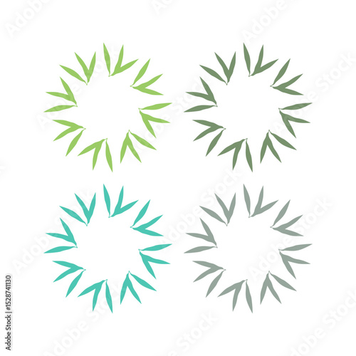 NATURAL PRODUCT LEAVES IN CIRCLE SIGN SYMBOL LOGO
