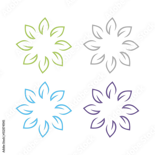 NATURAL PRODUCT LEAVES IN CIRCLE SIGN SYMBOL LOGO

