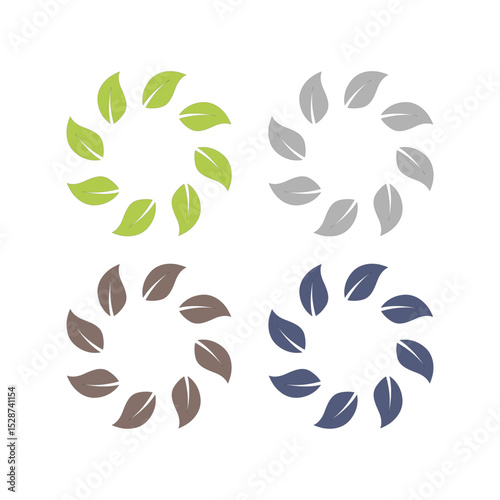 NATURAL PRODUCT LEAVES IN CIRCLE SIGN SYMBOL LOGO
