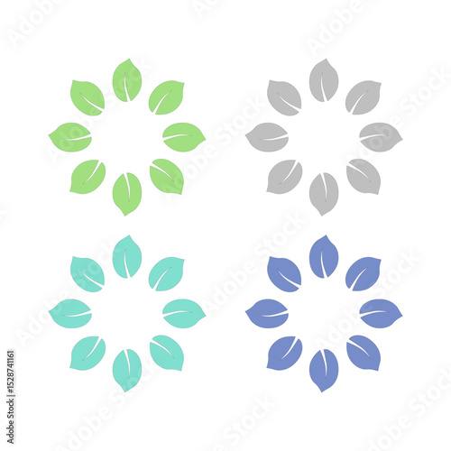 NATURAL PRODUCT LEAVES IN CIRCLE SIGN SYMBOL LOGO
