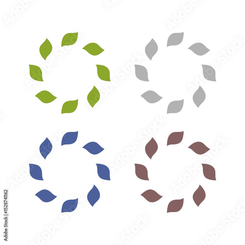 NATURAL PRODUCT LEAVES IN CIRCLE SIGN SYMBOL LOGO
