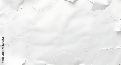 Crisp White Crumpled Paper Texture with Visible Creases and Folds – Ideal as a Background for Art, Text, or Abstract Designs
