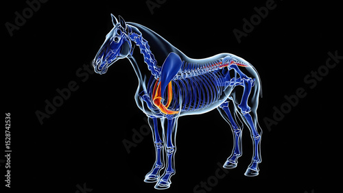 Wallpaper Mural Horse Skeletal Diagram Showing Neck Muscles and Bones Torontodigital.ca