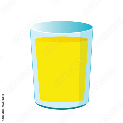 Limoncello shot glass vector illustration in flat cartoon style. Lemon liqueur image on isolated background. Italian traditional aperitif for bar and menu.
