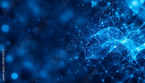  Blue Geometric Shape Background with Abstract Technology-Inspired Design Elements
