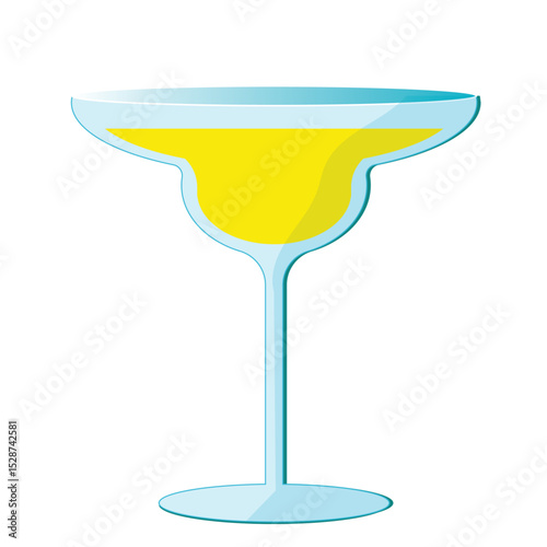 Limoncello spritz cocktail vector illustration in flat cartoon style. Image of lemon liqueur in a glass on isolated background. Italian traditional aperitif for bar and menu.