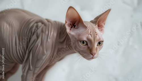 Close-up of a Sphinx Cat with Intricate Skin Texture