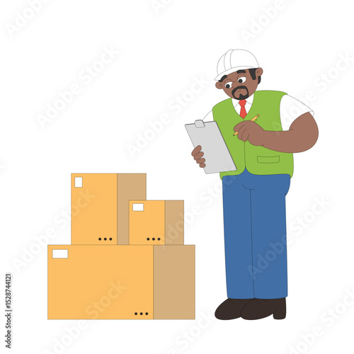 Warehouse employee tracking inventory