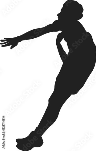 Voleyball Player Sillhouete Element