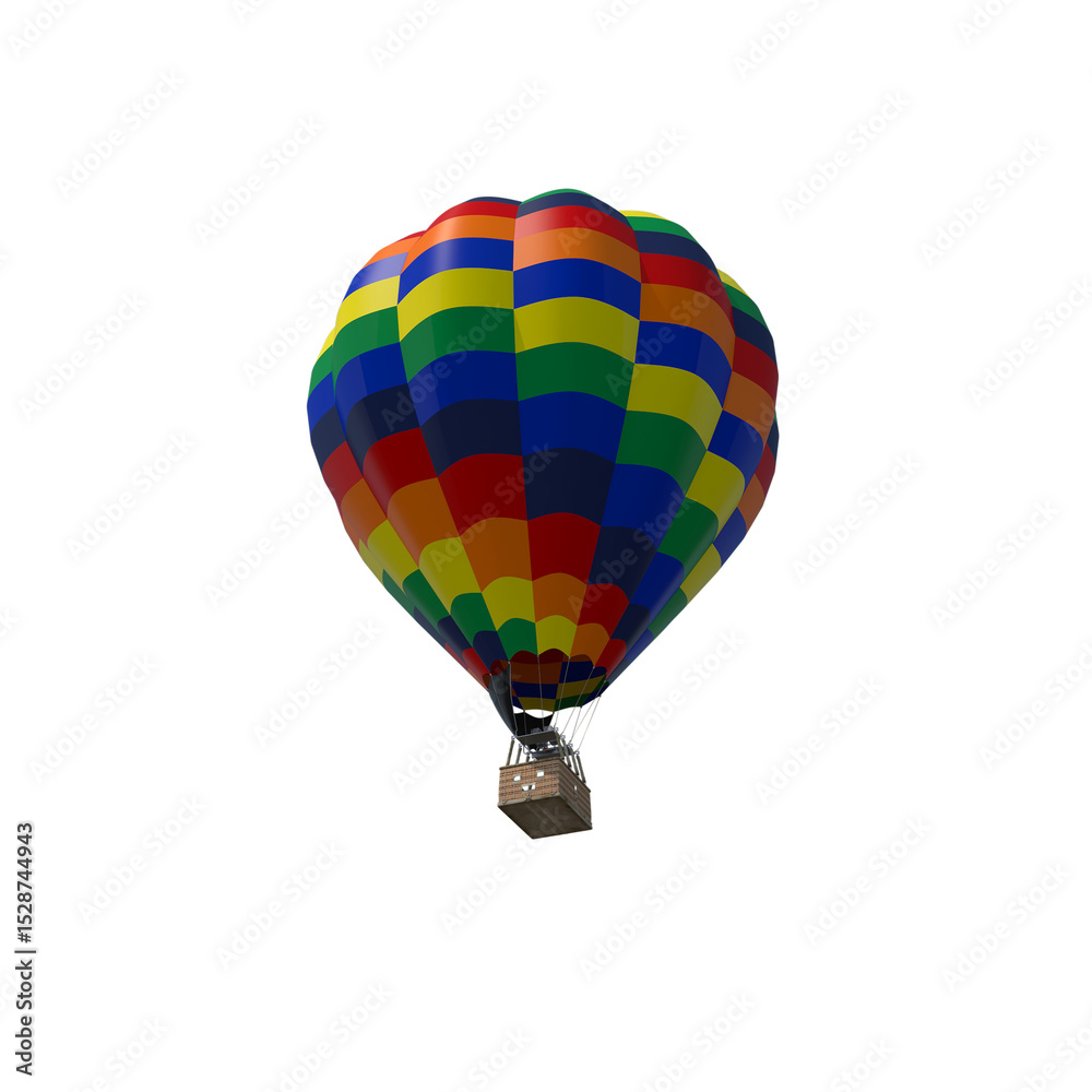 Fototapeta premium Hot Air Balloon Floating in the Sky Isolated on Transparent Background