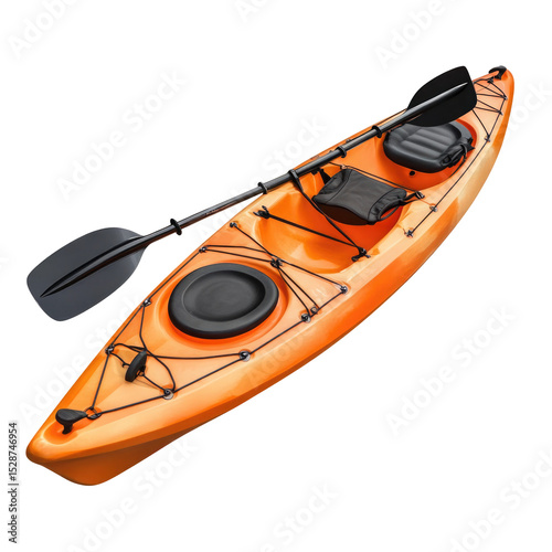 Explore the waters with our vibrant orange tandem kayak perfect for outdoor adventures