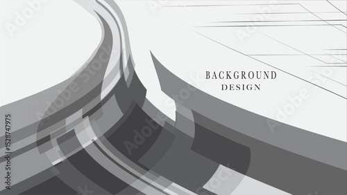Modern abstract background featuring shades of grey, geometric shapes, and soft lines