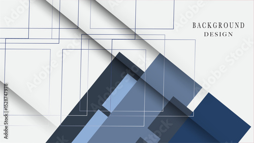 Abstract background features blue white color, layered geometric lines creating a modern and visually appealing design