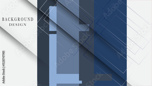 Abstract background features blue white color, layered geometric lines creating a modern and visually appealing design