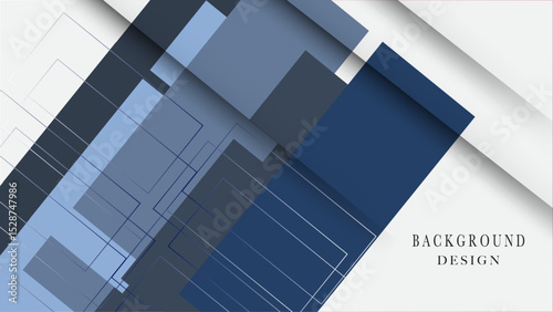 Abstract background features blue white color, layered geometric lines creating a modern and visually appealing design