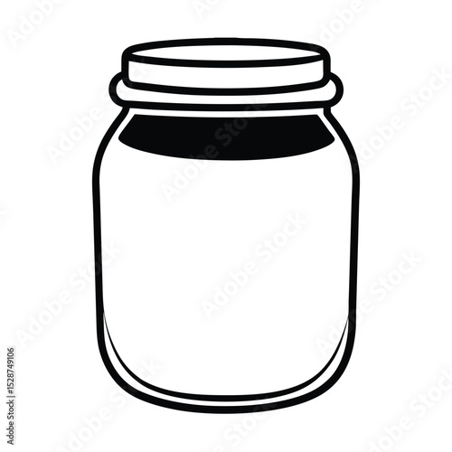 Simple line drawing of a glass jar container