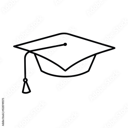 Graduation cap line drawing simple education icon