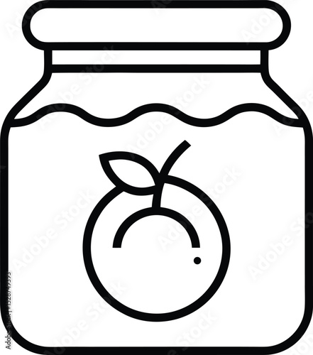 Apricot Jam Outline: Food Icon

