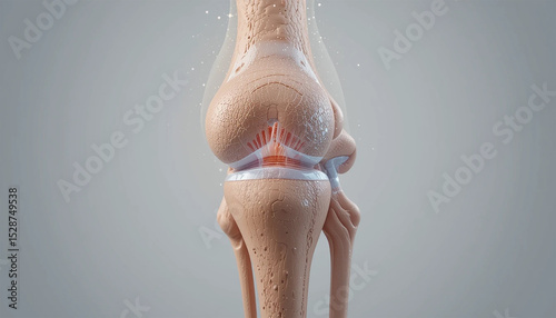 Human knee joint anatomy detailed 3d model