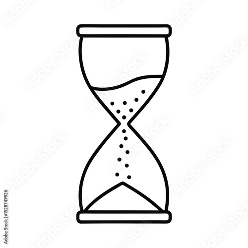 Simple line drawing of an hourglass representing time