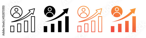 Customer Growth Multiple Style Icon Set Collection 