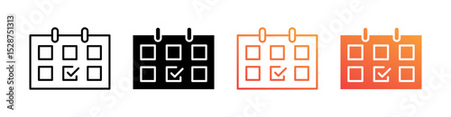 Calendar Multiple Style Icon Set Collection 
