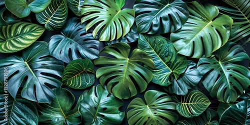 a banner that fuses tropical plants elements incorporating vibrant colors and exotic patterns, 