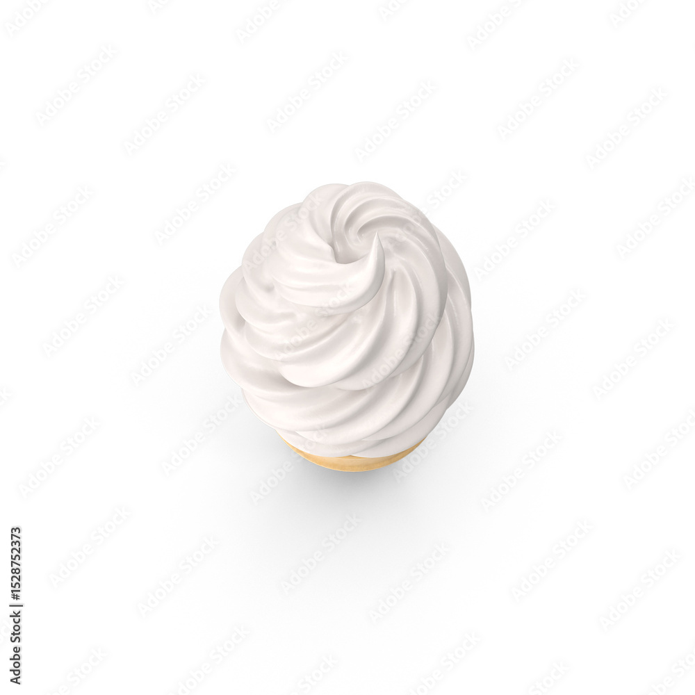 Obraz premium Classic Vanilla Ice Cream Cone Isolated on Transparent Background