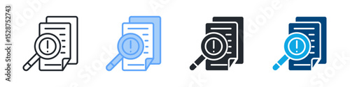 Risk Analysis Icon Set Multiple Style. Design In Outline, Blue, Glyph, Dualtone