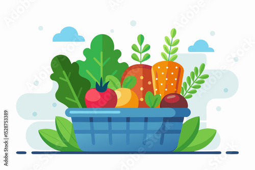 basket farm vegetables fresh organic produce