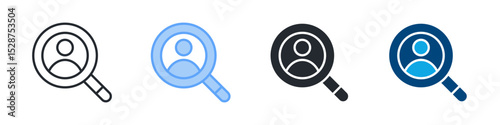 Customer Icon Set Multiple Style. Design In Outline, Blue, Glyph, Dualtone