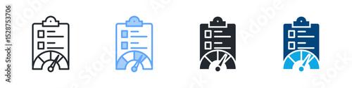 Performance Icon Set Multiple Style. Design In Outline, Blue, Glyph, Dualtone