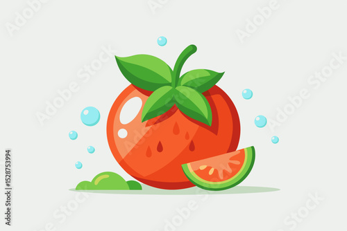 ripe tomato sliced cross section