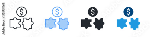 Problem Solving Icon Set Multiple Style. Design In Outline, Blue, Glyph, Dualtone