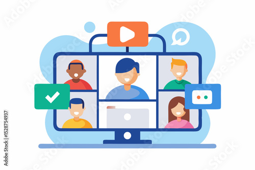 video conference interface split screen