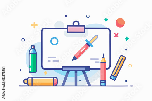 whiteboard drawing tools with pen and highlighter