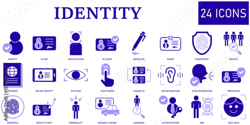 Set of Identity Icons or symbols Vector fully editable file.