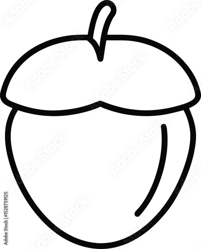 Acorn Squash Outline: Vegetable Icon

