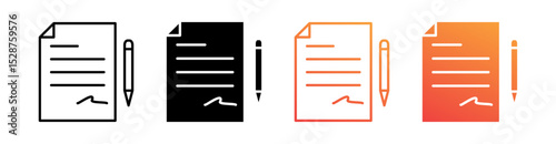 Contract Multiple Style Icon Set Collection 