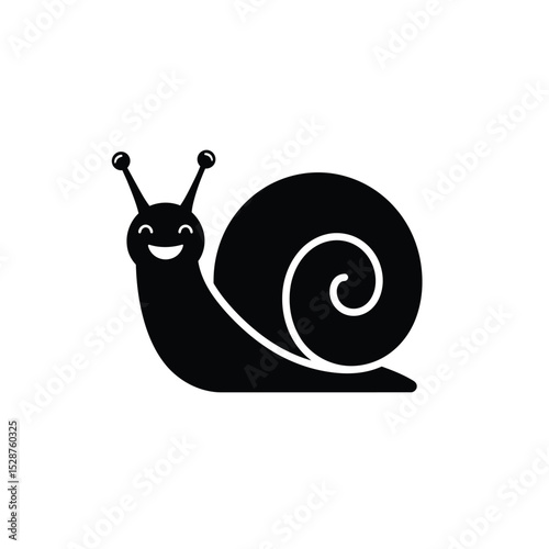 Happy snail cartoon illustration simple design