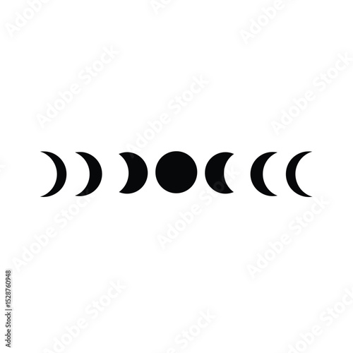 Moon phases cycle celestial lunar minimalist art